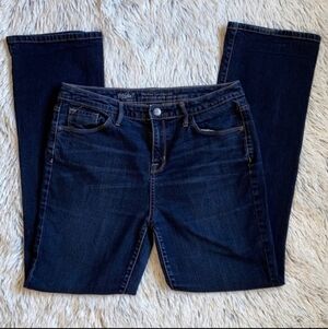 Mossimo Mid-Rise Curvy Bootcut Premium Denim Dark Blue Jeans Women's 4 S Short
